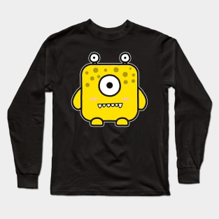 Kawaii Yellow Square Monster Long Sleeve T-Shirt